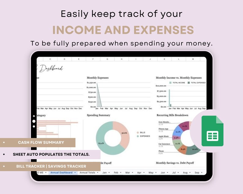 Annual Budget Planner 2023/2024 Google Sheets Monthly Budget Etsy