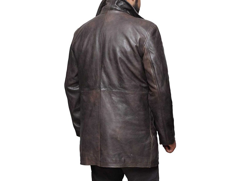 Men Lambskin Leather Coat Casual Car Coat Real Leather Jacket Coat for Men, Party Coat Premium Leather Blazer Jacket for Everyday Wear Black image 2