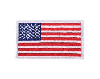 American USA US Flag Patch Embroidered Iron-on, Sew on Patch, Applique Shoulder Vest Jacket, caps, backpack, Travel, Biker, Made in USA