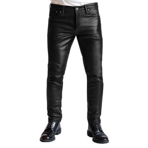 Men’s Genuine Sheepskin Leather Pants in Black - Biker Leather Jeans - Handmade Real Leather Trousers - Gift for Men - Streetwear Pants