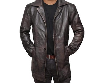 Men Lambskin Leather Coat Casual Car Coat Real Leather Jacket Coat for Men, Party Coat Premium Leather Blazer Jacket for Everyday Wear Black