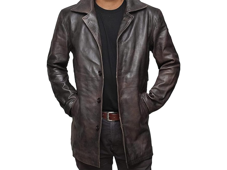 Men Lambskin Leather Coat Casual Car Coat Real Leather Jacket Coat for Men, Party Coat Premium Leather Blazer Jacket for Everyday Wear Black image 1