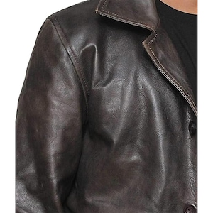 Men Lambskin Leather Coat Casual Car Coat Real Leather Jacket Coat for Men, Party Coat Premium Leather Blazer Jacket for Everyday Wear Black image 3