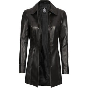 Veste en cuir pour femme 100 % cuir d'agneau souple véritable, manteau noir pour femme, veste en cuir noir pour femme, blazer pour femme, cadeau pour elle