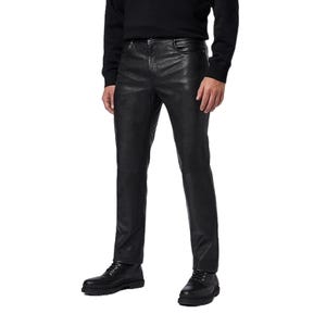 Men’s Genuine Sheepskin Leather Pants in Black - Biker Leather Jeans - Handmade Real Leather Trousers - Gift for Men - Premium Black Pants
