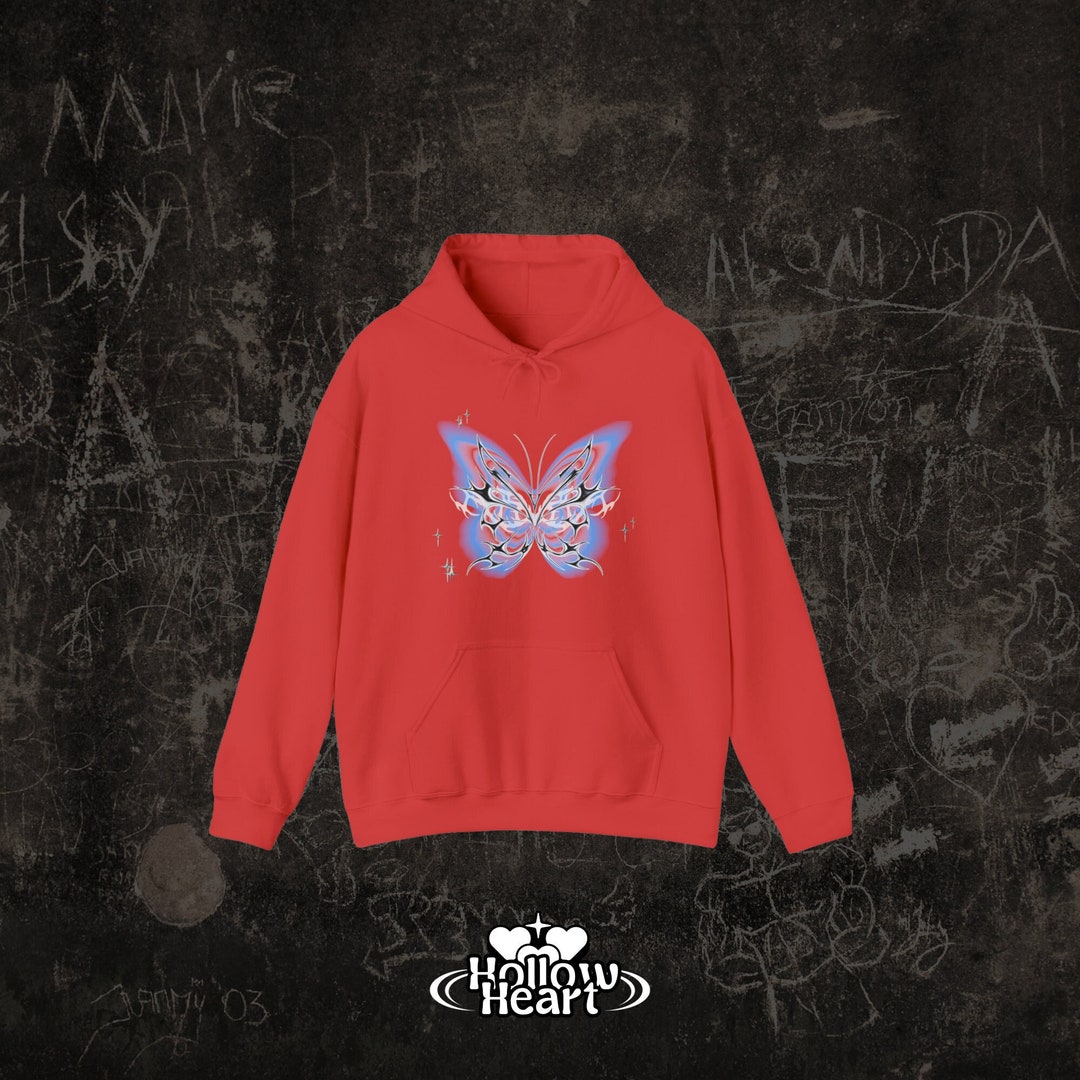 Aesthetic Butterfly Hoodie 90s Grunge Hoodie Street Wear Etsy