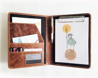 PERSONALIZED Leather Jr Legal Padfolio, Monogrammed Leather Portfolio Cover Custom Corporate Gift Monogram Initials For Him