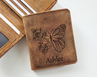 LEATHER KEYCHAIN WALLET | Genuine waxed leather Keychain Credit Card cash Holder Coin Pouch | gift idea | Gifts Her Him rustic rugged