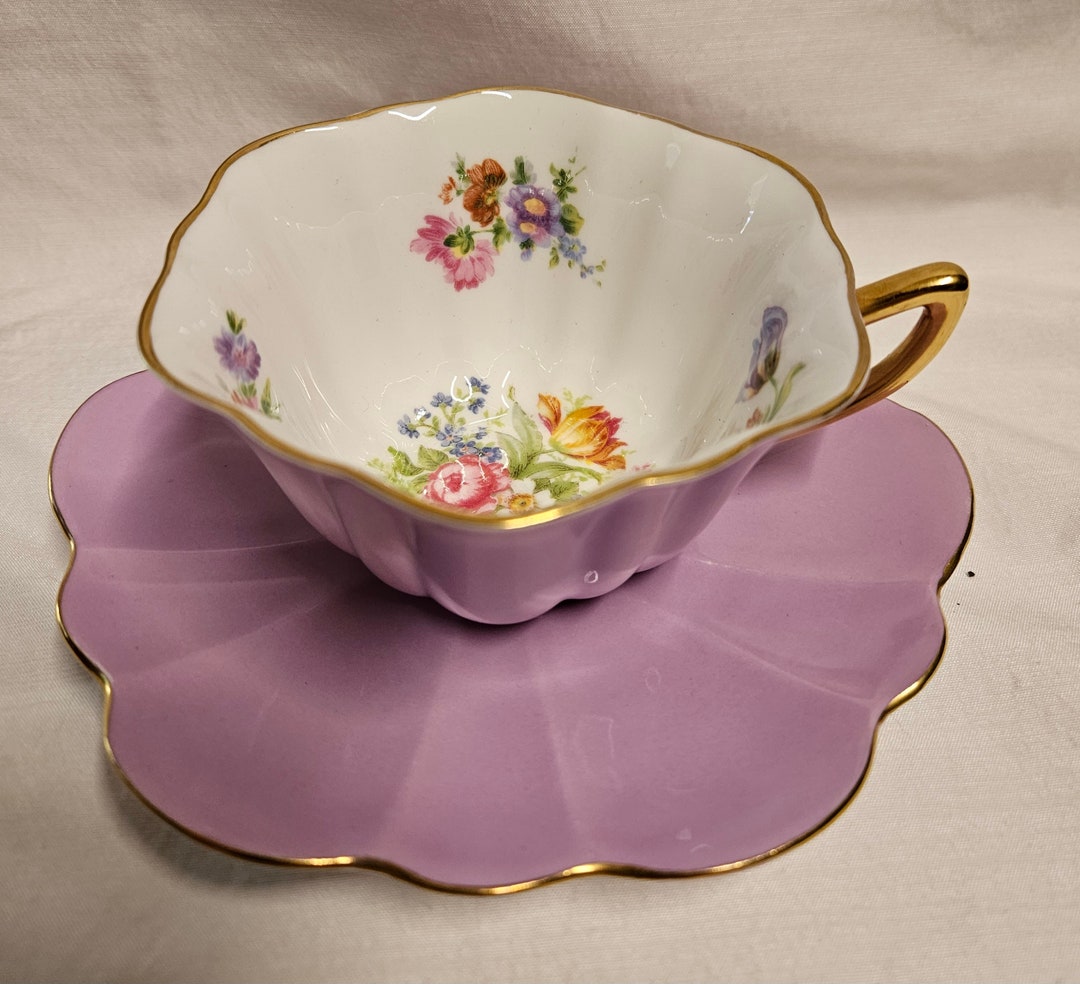 Shelley Lavender Oleander Cup and Saucer Etsy Canada