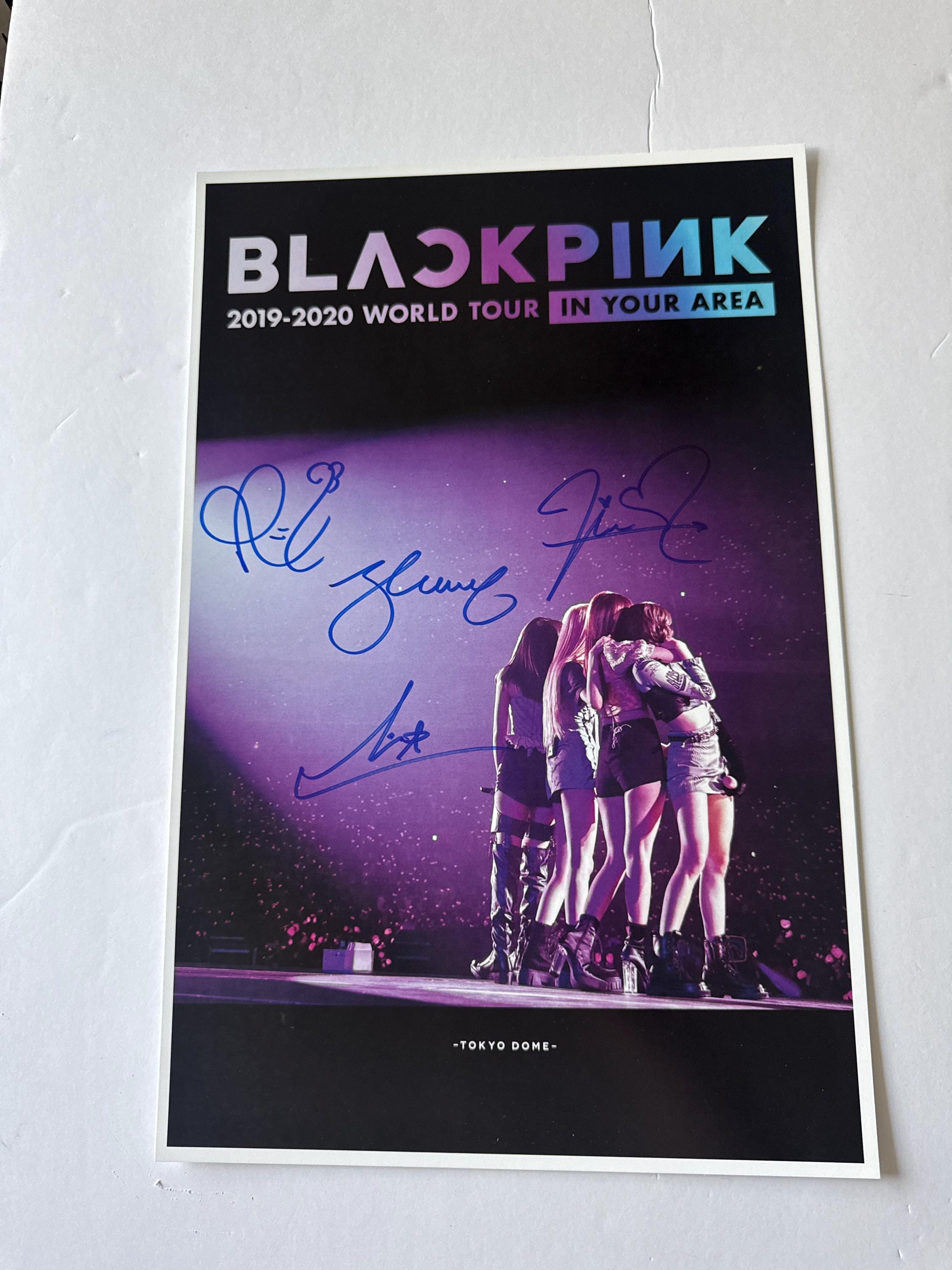 Black Pink 2019-2020 WORLD Tour, Signed Poster, Autographed by Jisoo,Jennie,Rose, & Lisa Poster with COA