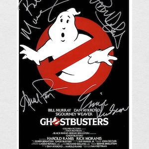 Signed Ghostbusters Movie Poster: Bill Murray, Aykroyd & Hudson Autographs (COA Included)