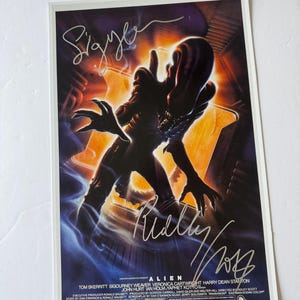 Alien, Signed Movie Poster, Sigourney Weaver, Ridley Scott, Autographed Poster COA