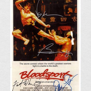 Signed BLOODSPORT Movie Poster: Jean-Claude Van Damme, Bolo Yeung (CoA 11x17&quot; )