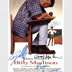 Billy Madison Signed Movie Poster by 4 Castmembers - COA Authenticated - Secure Packaging - Free Shipping