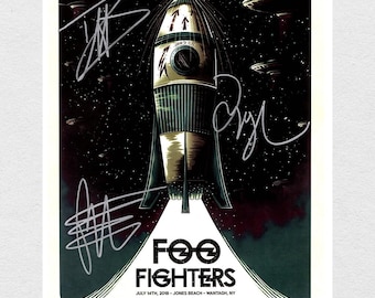 Foo Fighters, Signed Poster, Autographed Poster with COA