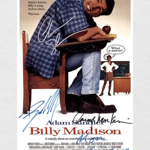 Signed Billy Madison Movie Poster: Adam Sandler, COA Authenticated