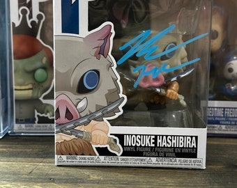 FUNKO Pop 870 – Demon Slayer – INOSUKE HASHIBIRA Signed by Bryce Papenbrook - Super Rare - Free Protector - Free Shipping