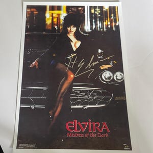 ELVIRA Mistress Of The Dark Signed Movie Poster, Autographed by ELVIRA Poster CoA