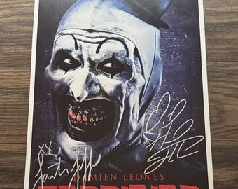 Terrifier Movie Poster Signed by David Howard Thornton & Samantha Scaffidi - COA