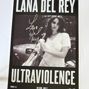 Lana Del Rey, póster firmado, póster autografiado con certificado de autenticidad