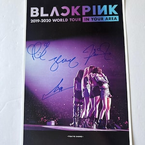 Black Pink 2019-2020 WORLD Tour, Signed Poster, Autographed by Jisoo,Jennie,Rose, & Lisa Poster with COA