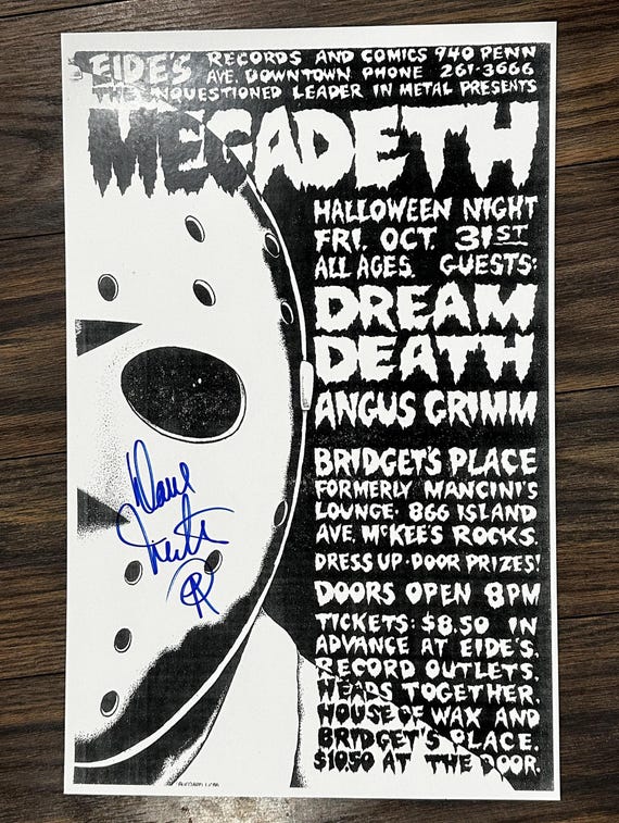MEGADETH 直筆サイン DEATH BY DESIGN レコード　メガデス MEGADETH 直筆サイン DEATH BY DESIGN レコード メガデス