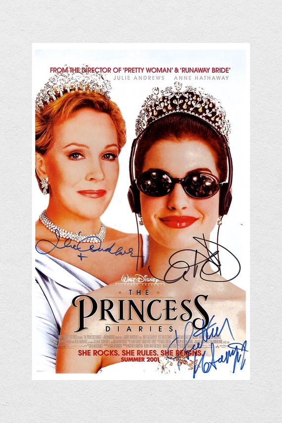 The Princess Diaries Signed Movie Poster: Anne Hathaway, Julie