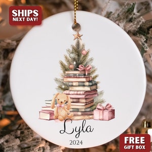 personalized girls christmas ornament, custom girls ornament