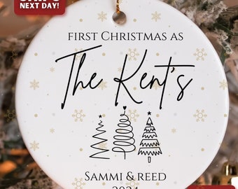 Personalized First Christmas As Mr And Mrs Ornament 2024 Our First Christmas Married Ornament Custom Couples Gift For Wedding From Parents