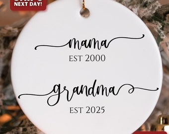 Personalized Grandma Ornament  New Grandma Gift  Promoted To Grandma Gift - Christmas Pregnancy Announcement Ornament For New Grandma
