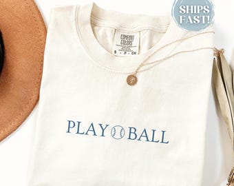 Baseball Mama Shirt Comfort Colors, Play Ball Minimalist Baseball Tshirt, Sports Mom Apparel, Oversized T-Shirt For Women, Baseball Mom Tee