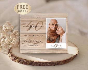 40th Anniversary Gift, Personalized 40th Anniversary Picture Plaque Custom Anniversary Gift For Couple 40th Anniversary Keepsake For Parents