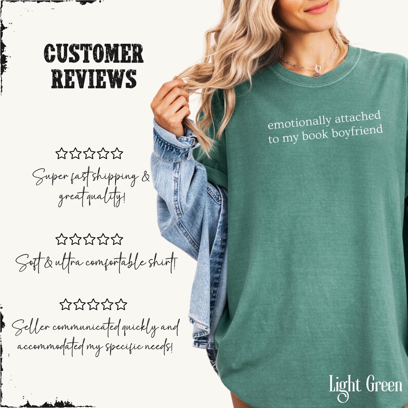 Funny Book Shirt, Funny Book Lover Tee, Minimalist Reader Gift, Booktok Trend, Comfort Colors Tshirt For Romance Reader, Book Boyfriend Tee Light Green