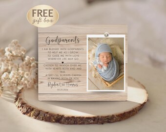 Godparent Gift, Personalized Godparent Picture Frame from Godchild, Custom Godparent Keepsake, Godmother And Godfather Proposal Plaque