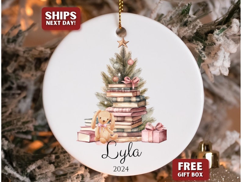 personalized girls christmas ornament, custom girls ornament