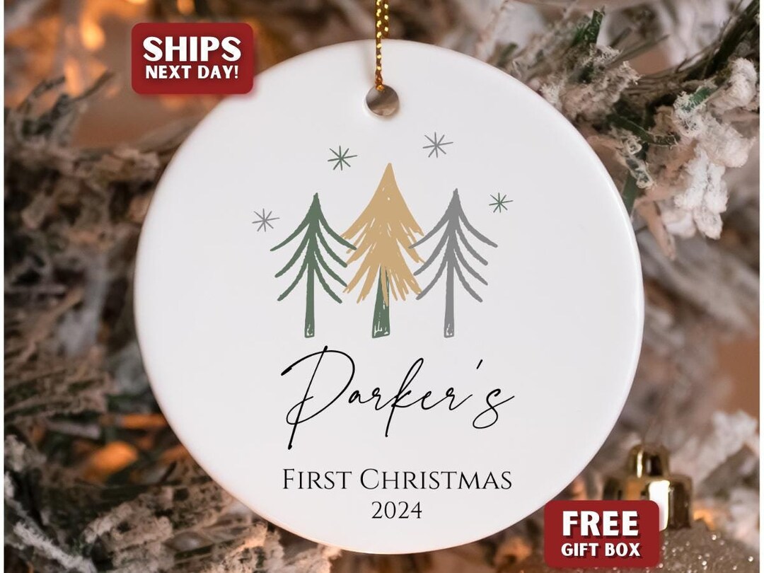 Personalized Baby Boy First Christmas Ornament Personalized Baby