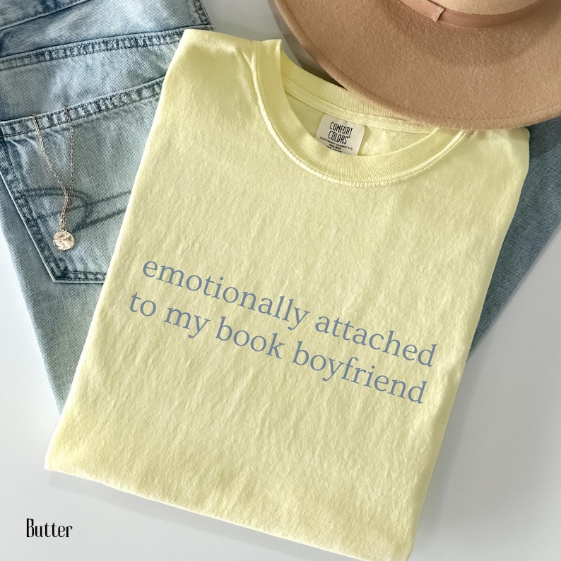 Funny Book Shirt, Funny Book Lover Tee, Minimalist Reader Gift, Booktok Trend, Comfort Colors Tshirt For Romance Reader, Book Boyfriend Tee Butter