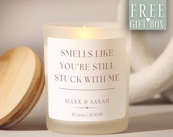 Custom 30th Anniversary Candle, Personalized Wedding Anniversary Frosted Candle, Custom Couple Candle, Funny Thirtieth Anniversary Gift