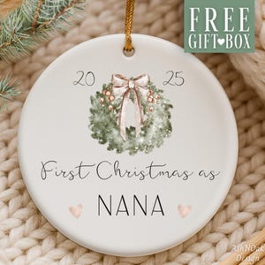 Custom Nana Ornament Personalized Nana Christmas Ornament For New Nana To Be Future Nana Announcement Ornament For Nana Est Keepsake Gift