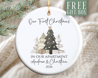 Personalized Our First Apartment Ornament  - Personalized First Christmas Ornament For Couple - Custom First Apartment Gift For Couples