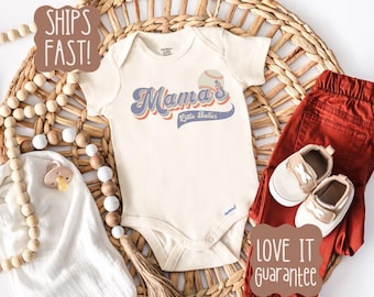 Baseball Baby ONESIE® - Retro Boy Bodysuit - Baseball Baby Shower Gift - Baseball ONESIE® - Baseball Baby Boy Outfit - Mama's Boy Baseball