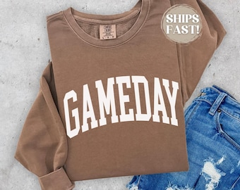 Game Day Comfort Colors Sweatshirt, Crewneck For Game Day, Sports Fan Apparel, Football Sweatshirt, Trendy Oversized Game Day Shirt