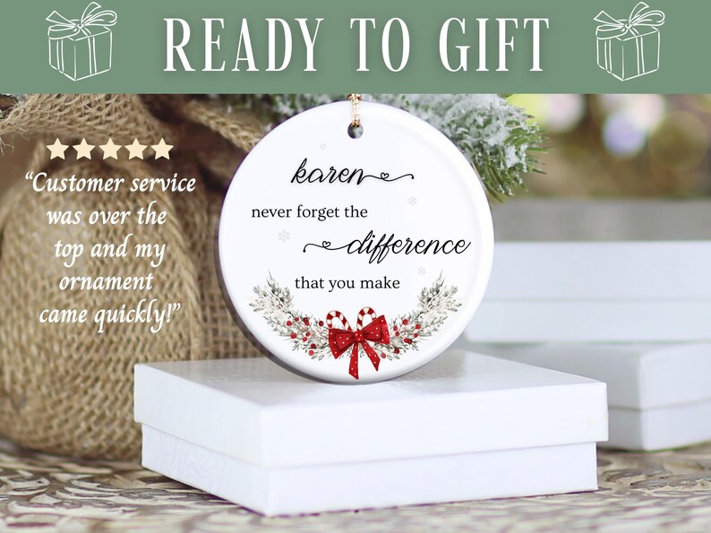 Difference Maker Ornament Difference Maker Christmas Ornament Gift Difference Maker Thank You Ornament Difference Maker Appreciation Gift