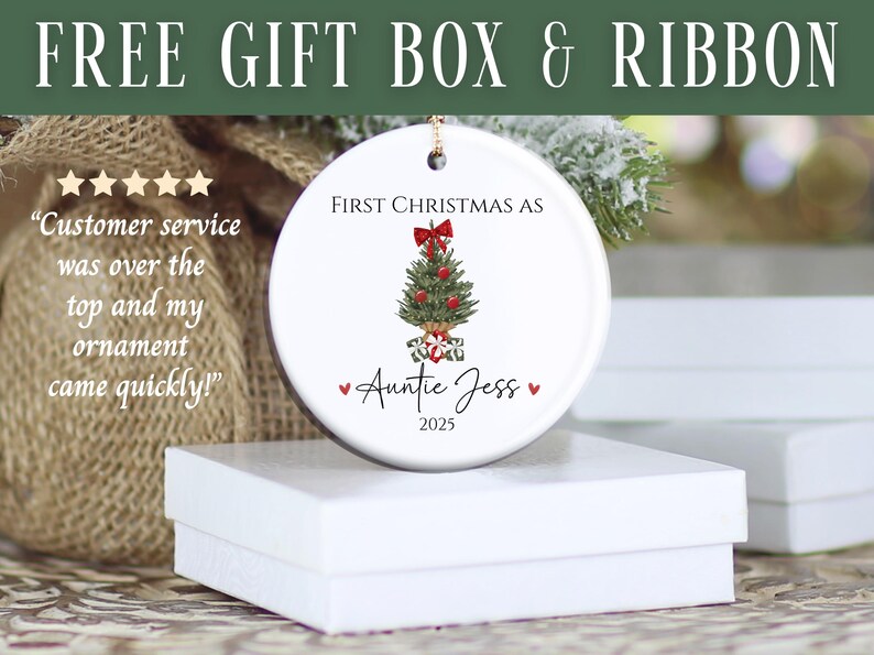 Custom Aunt Ornament, Personalized Aunt Ornament Announcement Gift for ...