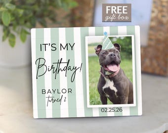 Custom Pet Birthday Photo Frame, Pet Birthday Gift, Personalized Picture Board for Pet, Pet Birthday Keepsake, Pet Birthday Photo Plaque