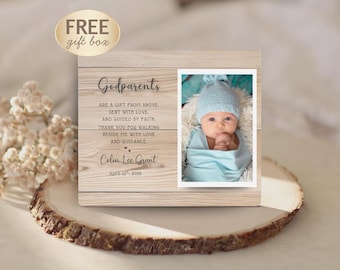 Godparent Gift, Personalized Godparent Picture Frame from Godchild, Custom Godparent Keepsake, Godmother And Godfather Proposal Plaque