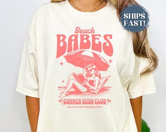Summer Book Club Comfort Colors Shirt For Women, Summer T-Shirt, Book Club Tshirt For Book Lover Gift, Vintage Retro Summer Book Girl Tee