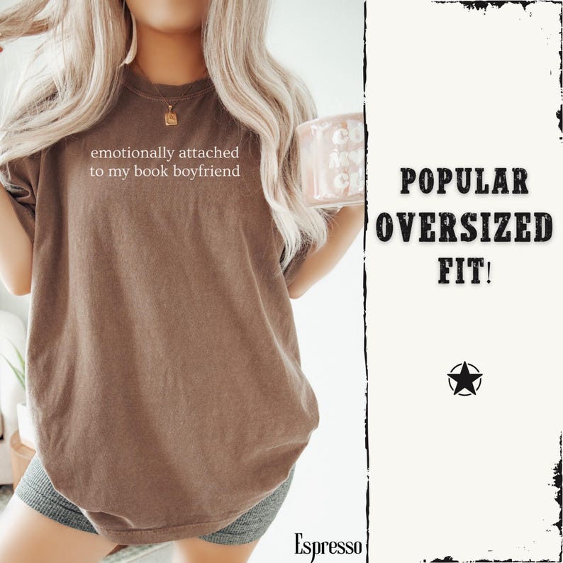 Funny Book Shirt, Funny Book Lover Tee, Minimalist Reader Gift, Booktok Trend, Comfort Colors Tshirt For Romance Reader, Book Boyfriend Tee Espresso