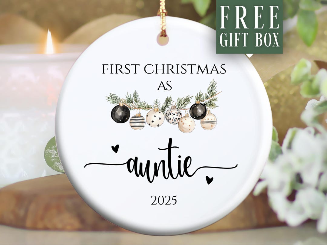 Custom Auntie Ornament Personalized Auntie Ornament Announcement Gift ...
