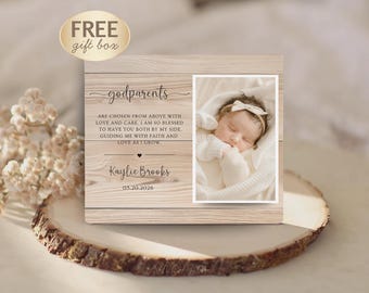 Godparent Gift, Personalized Godparent Picture Frame from Godchild, Custom Godparent Keepsake, Godmother And Godfather Proposal Plaque